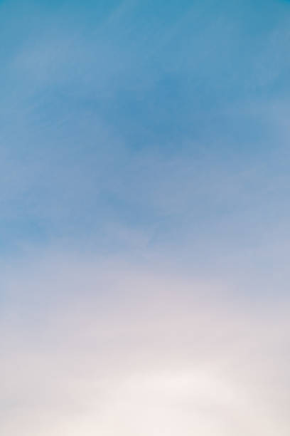 istock Blue day clear sky with light clouds. Smooth blue white gradient of sky. Wonderful weather. Background of morning. Heaven at morning with copy space. Slightly cloudy backdrop. Atmosphere of clear day. 1132317191