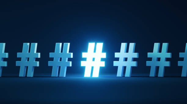istock Glowing Hashtag Symbol  Over Dark Background 1132319516
