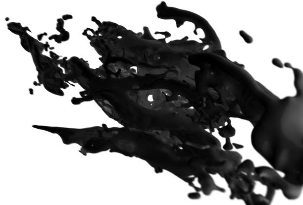istock Abstract image of chaotic liquid in empty white space. 1132322136