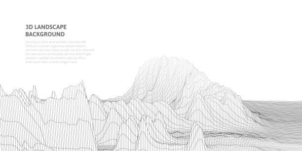 istock Abstract background with low poly landscape. The space of the virtual world. 1132323016