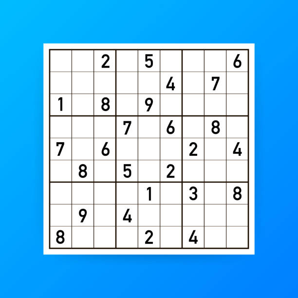 sudoku permainan teka-teki. vector sudoku teka-teki permainan dengan angka. ilustrasi vektor. - sudoku ilustrasi stok