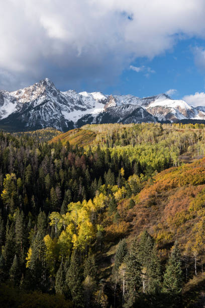 istock Mount Sneffels is within the Uncompahgre National Forest. An early fall snowstorm covers the peaks. 1132324012
