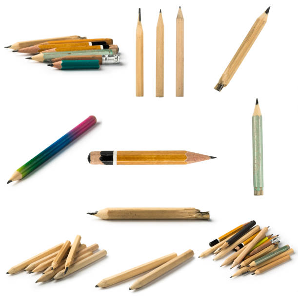 istock Set of Short Pencils on Isolated White Background 1132327939