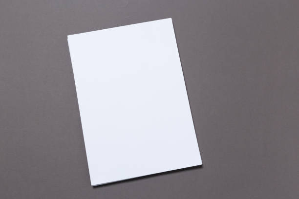 istock Mock-up magazine or catalog on gray background.Blank page or notepad for mockups or simulations. 1132328085