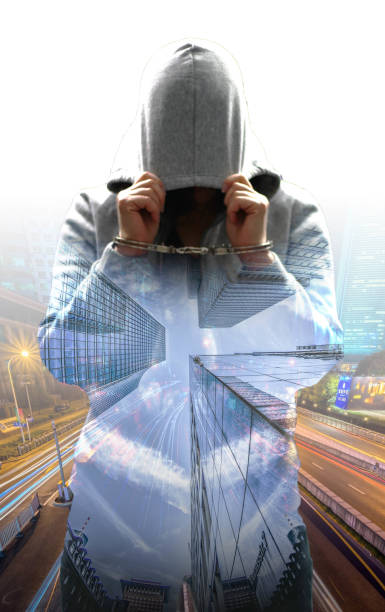 istock Double exposure women crime concept 1132331693