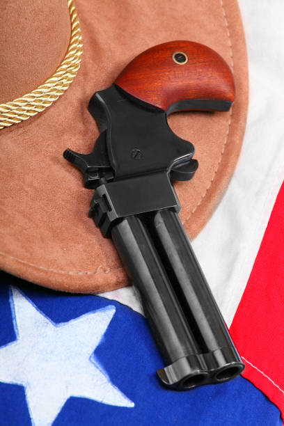 istock Self defense Derringer hand gun. Weapon for good feel in dangerous situations. 1132331744