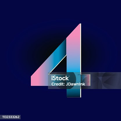 istock Pastel pink and electric blue gradients Alphabet number digit 1132333262