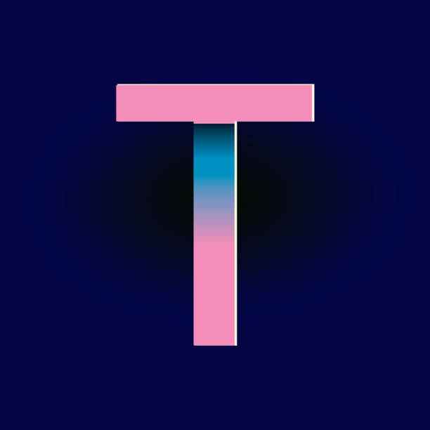 istock Pastel pink and electric blue gradients Alphabet Captial letter 1132333443