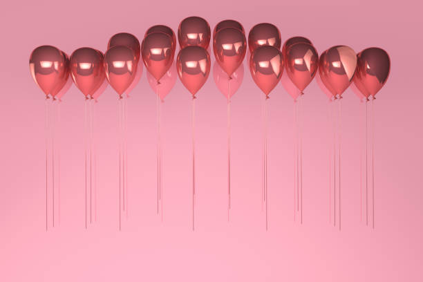 istock Balloons on pastel pink background. 1132334974
