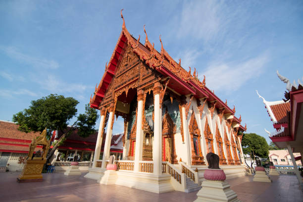 THAILAND ISAN KHORAT WAT PHRA NARAI MAHARAT the wat phra narai maharat temple in the city Khorat or Nakhon Ratchasima in Isan in Noertheast Thailand.  Thailand, Khorat, November, 2017 Korat stock pictures, royalty-free photos & images