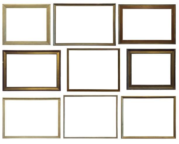 istock collection of various vintage wood frame on white background 1132337246