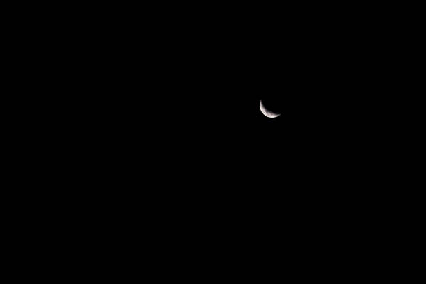 istock New moon. On the black sky. 1132337286