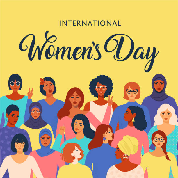 International womens day graphic in vector. vector art illustration