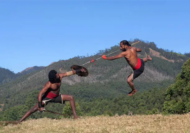 Photo of Kalaripayattu Martial Art in Kerala, India