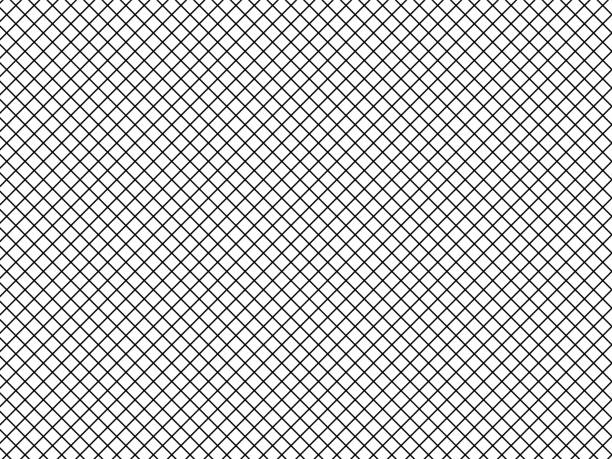 istock Vector illustration of simple lines of diagonal monochrome cells, squares, grid pattern. Black and white texture for the background. Isolated object. 1132339745