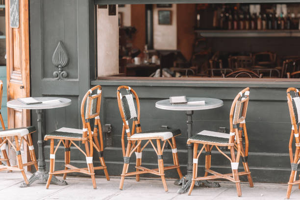 istock Summer empty open air restaraunt in Europe. 1132340705