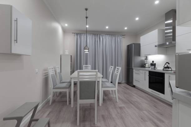 istock Interior. Kitchen modern, white, gray, beige color 1132341528