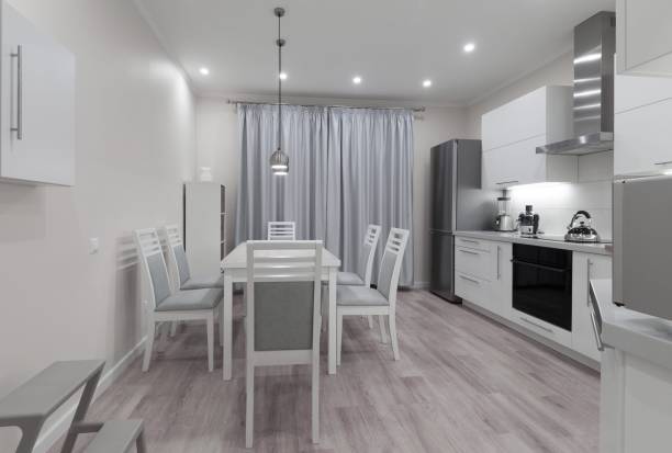 istock Interior. Kitchen modern, white, gray, beige color 1132341805