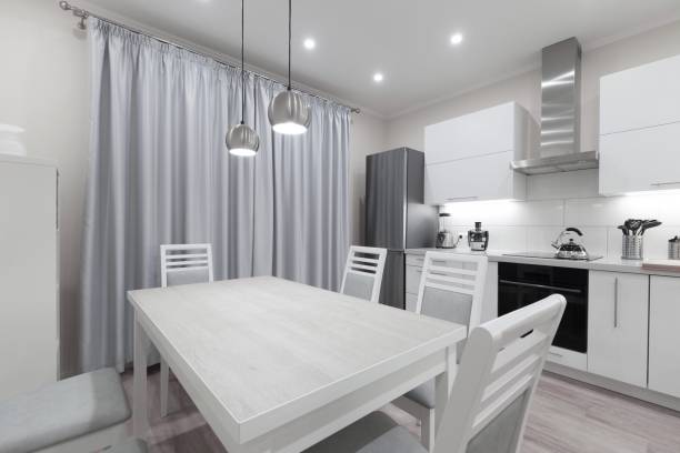istock Interior. Kitchen modern, white, gray, beige color 1132341891