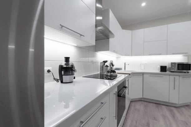 istock Interior. Kitchen modern, white, gray, beige color 1132341962