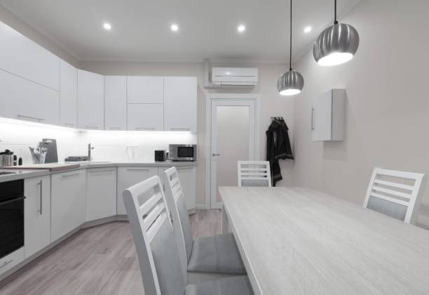 istock Interior. Kitchen modern, white, gray, beige color 1132342083