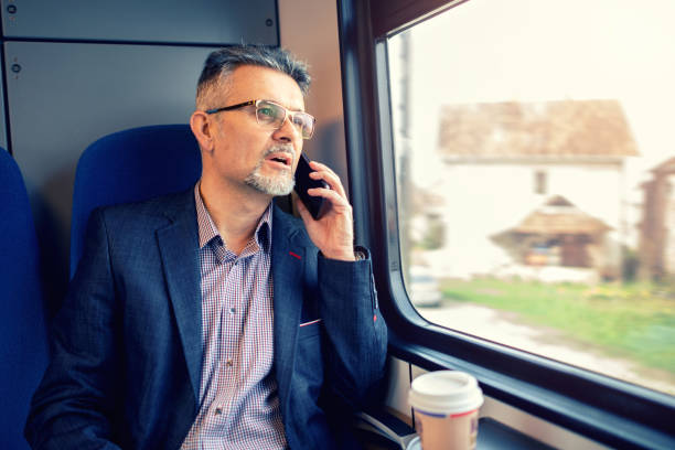 istock Businessman in the train 1132342923