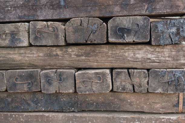 old  railway sleeper wood  - wooden sleepers -