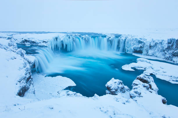 istock Beautiful Godafoss-Waterfall in Winter Covered in Snow, Iceland 1132348611