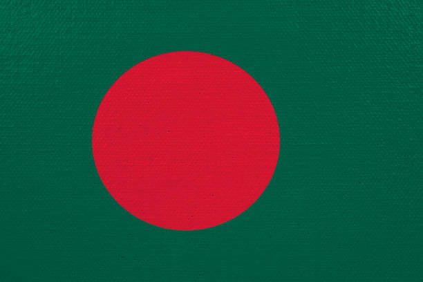 istock Bangladesh flag on canvas 1132350508