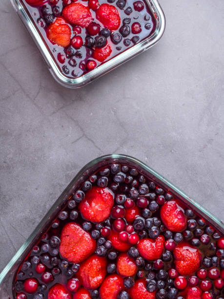 istock Fruit jelly with berries in glass bowls 1132355863