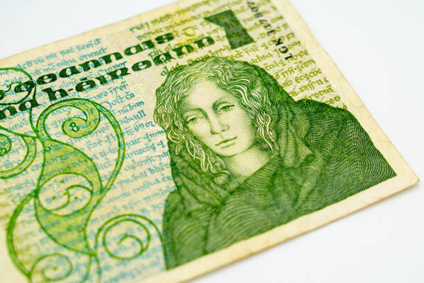 Old Irish one pound note Closeup of an old Irish ten pound note or punt from the 1980’s irish punt note stock pictures, royalty-free photos & images