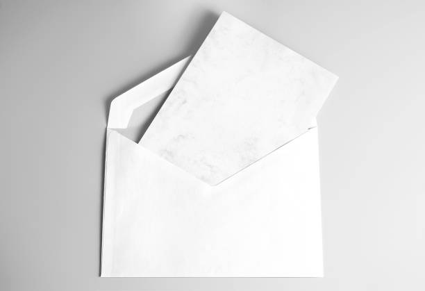 istock Blank Folded Greeting or Thank you Card in Envelope 1132357711