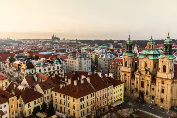 istock View on Prague panorama with red roofs and historic architecture 1132358727