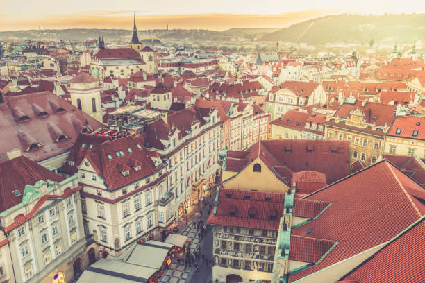istock View on Prague panorama with red roofs and historic architecture 1132358860