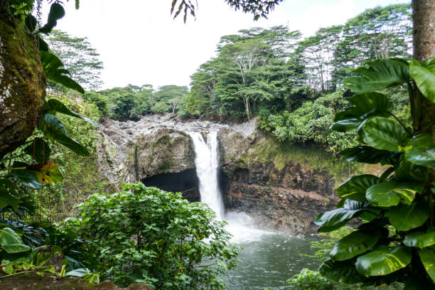 rainbow falls, hawái, estados unidos - hawaii islands big island waterfall nobody fotografías e imágenes de stock