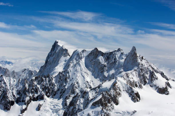 монблан во французских альпах - mont blanc ski slope european alps mountain range стоковые фото и изображения