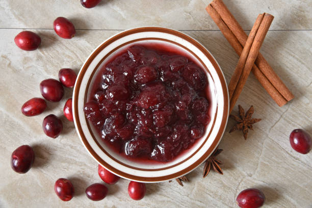 istock Fresh homemade cranberry sauce with spices 1132371969