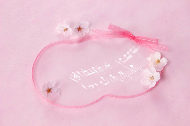 istock frame of sakura and ribbon 1132377357