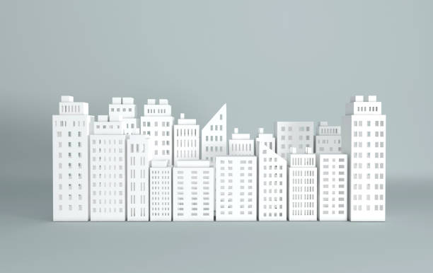 istock White paper skyscrapers. Achitectural building in panoramic view. Modern city skyline building industrial paper art landscape skyscraper offices. 3d rendering illustration 1132380754
