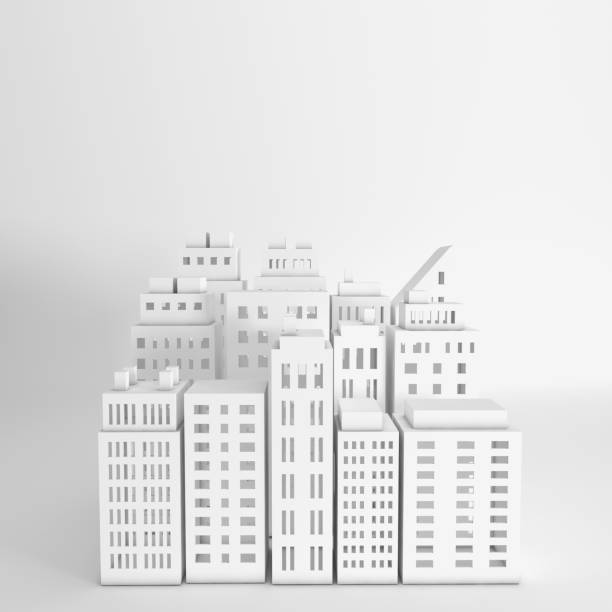 istock White paper skyscrapers. Achitectural building in panoramic view. Modern city skyline building industrial paper art landscape skyscraper offices. 3d rendering illustration 1132380760