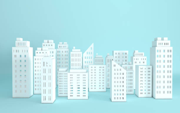 istock White paper skyscrapers. Achitectural building in panoramic view. Modern city skyline building industrial paper art landscape skyscraper offices. 3d rendering illustration 1132380769