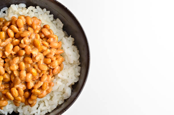 natto with rice natto with rice beans and rice stock pictures, royalty-free photos & images