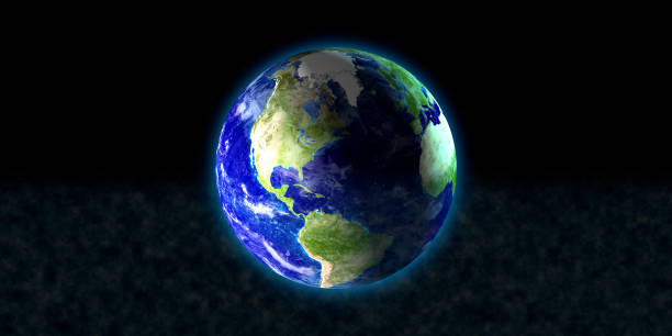 istock The blue planet earth with beautiful outer glow and lens flare ring in dark background. Elements of this image furnished by NASA. 1132391994