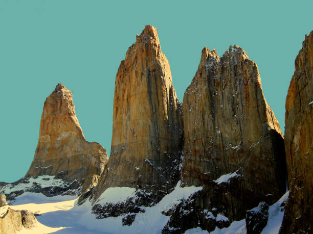 Sky Towers, Granite Mountains, Three Needle Like Granite Rocks, Torres del Paine National Park, Gigantic Landscape, Natural and Rock Landscape, Biosphere Reserve, UNESCO World Heritage Site, Park with Good Infastructure, Attraction, Region de Magallanes, Area de la Antarctica Chilena
