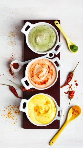 Vegan almonds mayonnaise with wasabi, chilli and turmeric. Dairy, egg and soy-free.
