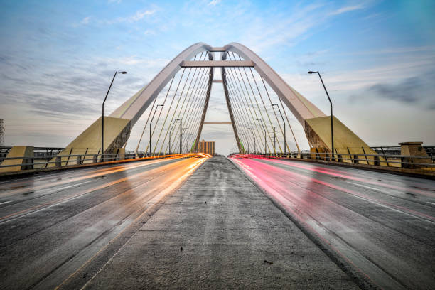 istock Light Trails on the Lowry Bridge in Northeast Minneapolis, Minnesota 1132400257