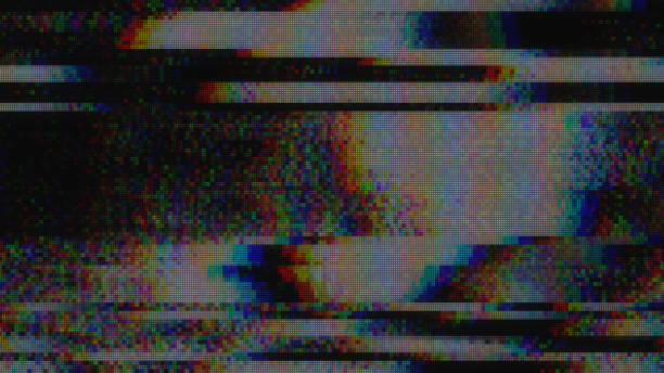 unique design abstract digital pixel noise glitch error video damage - video cassette tape imagens e fotografias de stock
