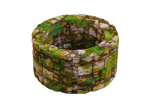 ancient water well, typical in the biblical cities of Israel, Jerusalem, Nazareth, Galilee, and cities of Asia Minor. 3D illustration