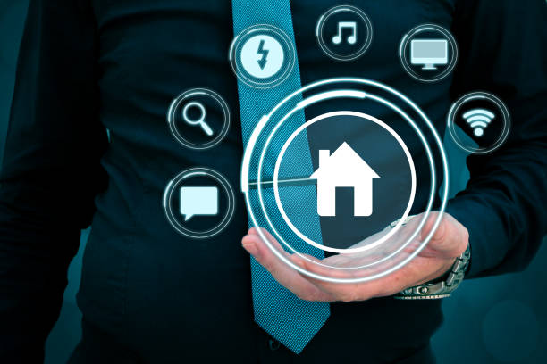 istock Smart house concept. Artificial intelligence in use in smart homes.intelligent house, and home automation app concept. 1132408064