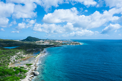 Aerial View of Caribbean Sea in Curacao